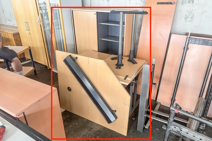 Schreibtisch Hali, L-förmig, zerlegt